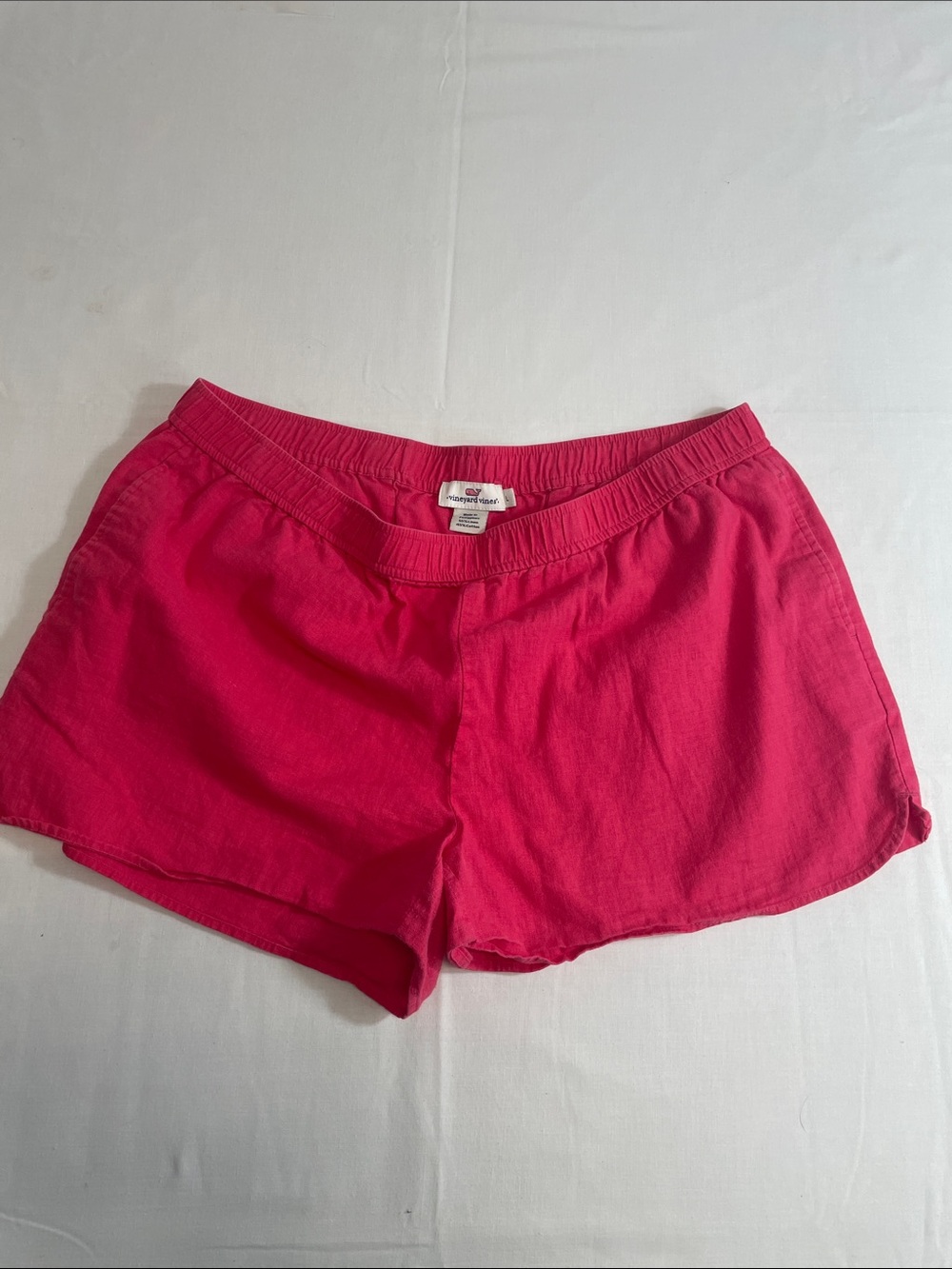 Vineyard Vines linen/ cotton blend Pink Athletic Pull-On Shorts